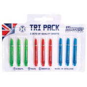  Cañas Tri Pack Harrows Darts Supergrip Pro Shaft Medium Colours 1  - 2