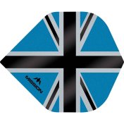 Plumas Mission Darts No2 Std Alliance-X Union Jack Negro Azul - 3