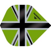 Plumas Mission Darts No2 Std Alliance-X Union Jack Negro Verde - 3