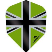 Plumas Mission Darts No6 Std Alliance-X Union Jack Negro Verde