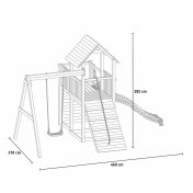 Columpio de madera para jardín, parque infantil, torreta, tobogán, columpio Carol-3 - 2