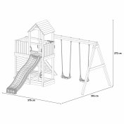 Torreta de juegos infantiles Floppi con tobogán, columpio doble y columpio trepador - 2