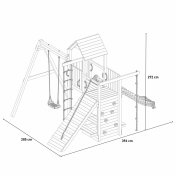 Jardín de madera parque infantil tobogán columpio escalada Activer - 2