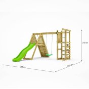 Fungoo Climber juego de jardín de madera con escalada, tobogán y columpio - 3