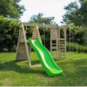 Fungoo Climber juego de jardín de madera con escalada, tobogán y columpio - 5