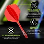 Plumas Winmau Darts Fusion Roja Short 22-64mm N2 - 5